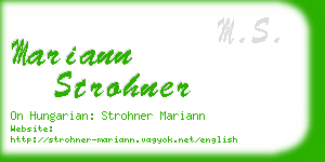 mariann strohner business card